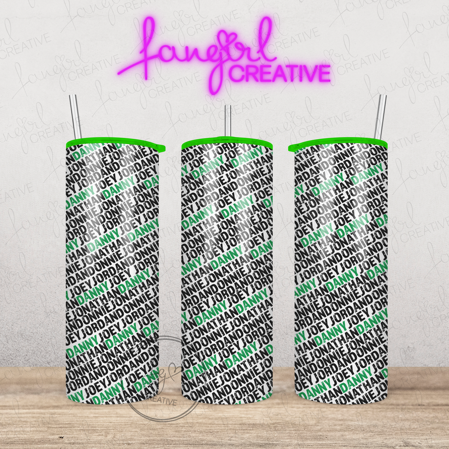 DannyDonnieJoeyJonathanJordan Names Stainless Steel Tumbler with Colorful Lid