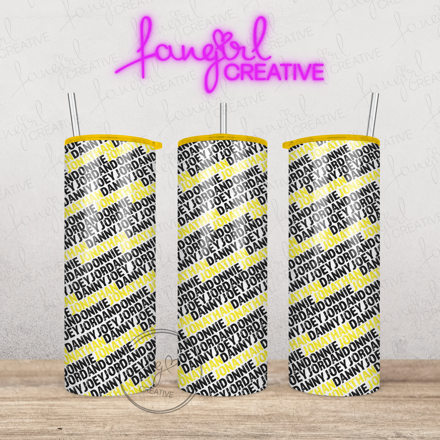 DannyDonnieJoeyJonathanJordan Names Stainless Steel Tumbler with Colorful Lid