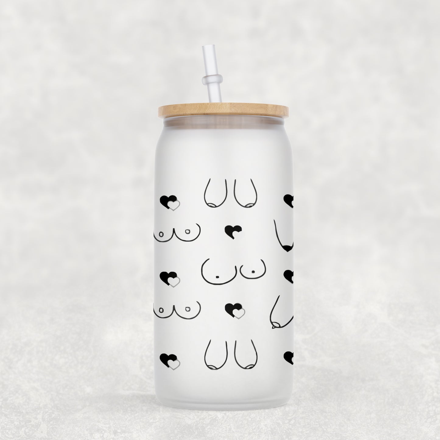 Boobs Frosted 16oz Glass Can