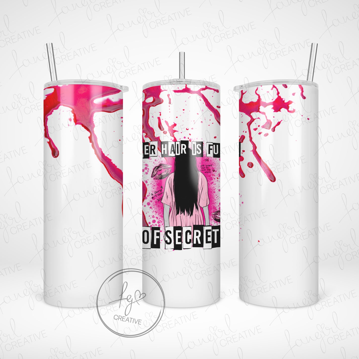 Her Hair Is Full of Secrets Stainless Steel Tumbler