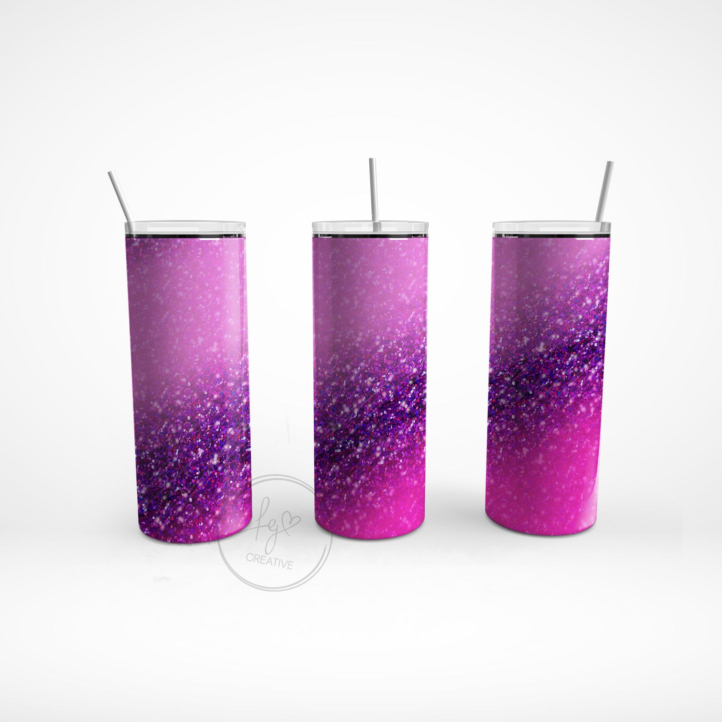 Pink Purple Sparkle Stainless Steel Tumbler