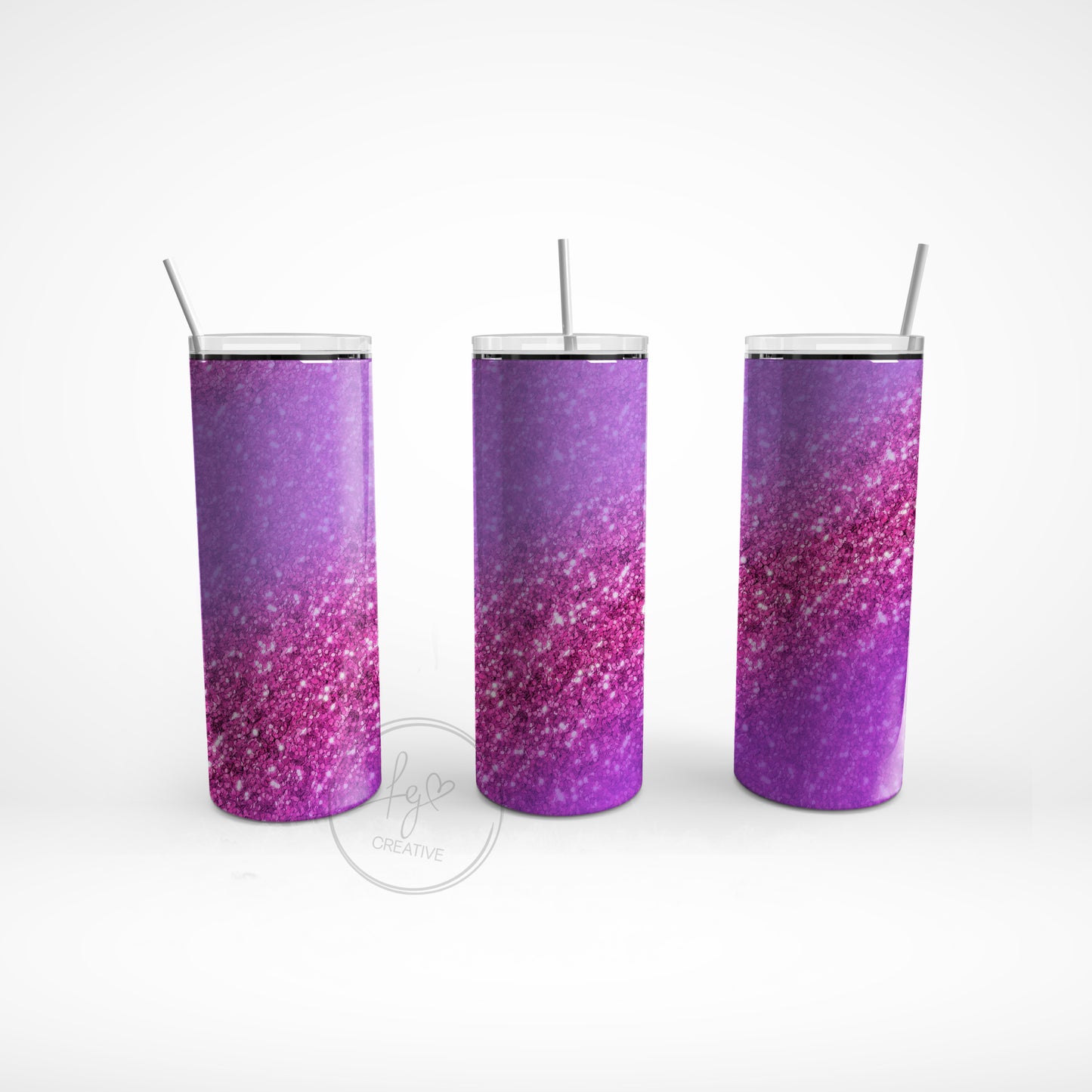 Purple Pink Sparkle Stainless Steel Tumbler