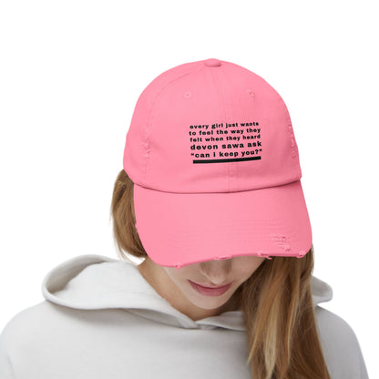 When They Heard Can I Keep You Unisex Distressed Cap