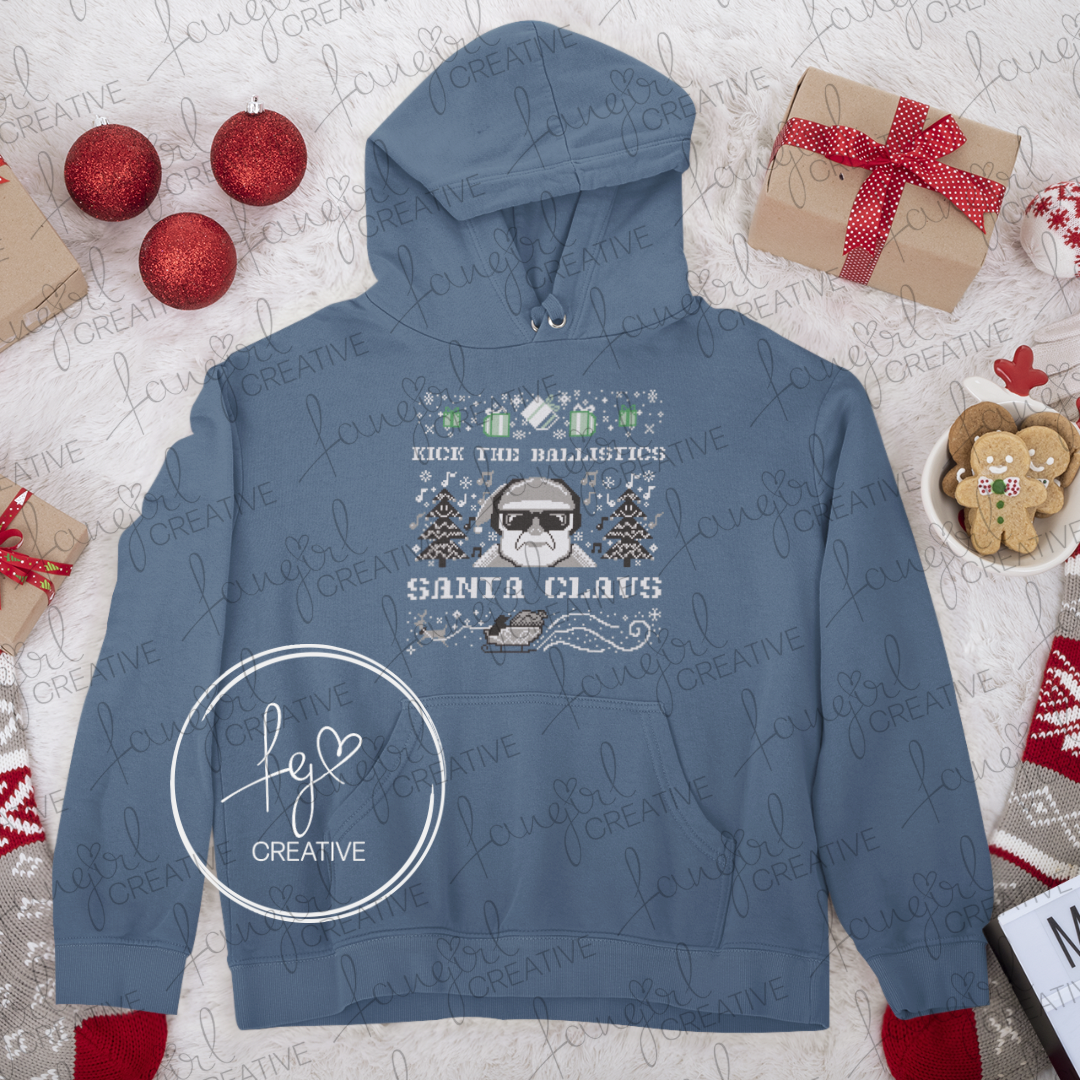 Kick The Ballistics Santa Claus Hooded Sweatshirt