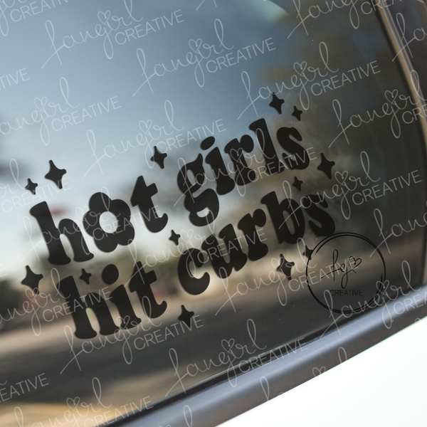 Hot Girls Hit Curbs Decal Sticker