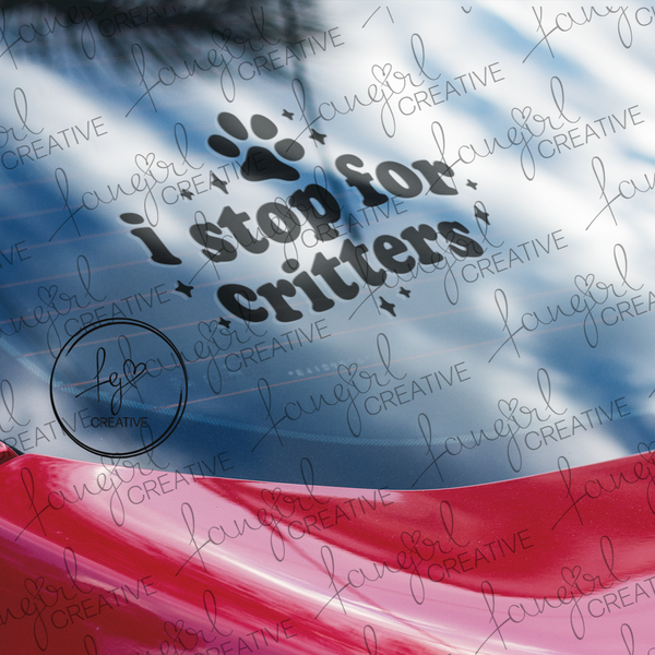 I Stop For Critters Decal Sticker