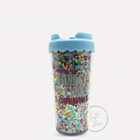 Funky Funky Christmas Confetti Tumbler - Blue