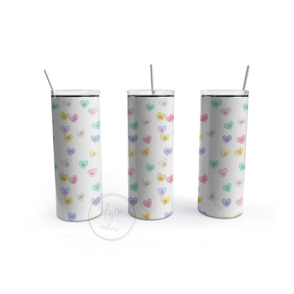 Candy Heart Lyrics UV Color Changing Stainless Steel Tumbler