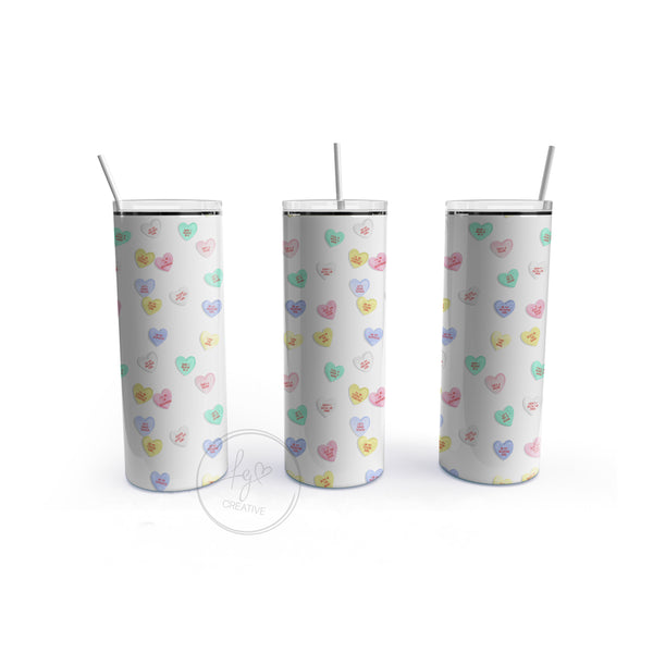Candy Heart Lyrics UV Color Changing Stainless Steel Tumbler