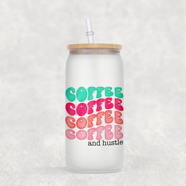 Coffee Coffee Coffee Frosted 16oz Glass Can