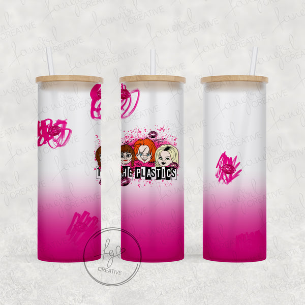 The Plastics Horror Frosted Pink Ombre Glass Tumbler