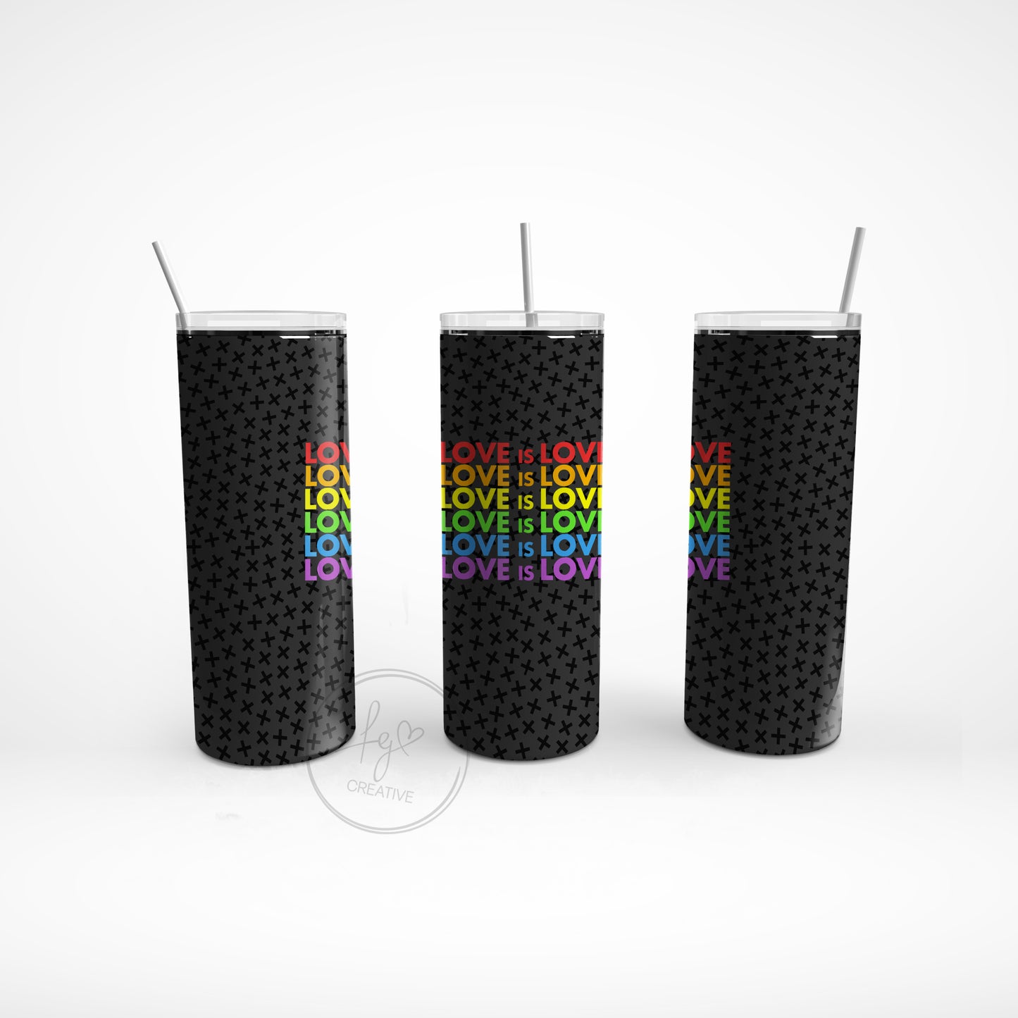 Rainbow LGBTQA Love is Love Stainless Steel Tumbler