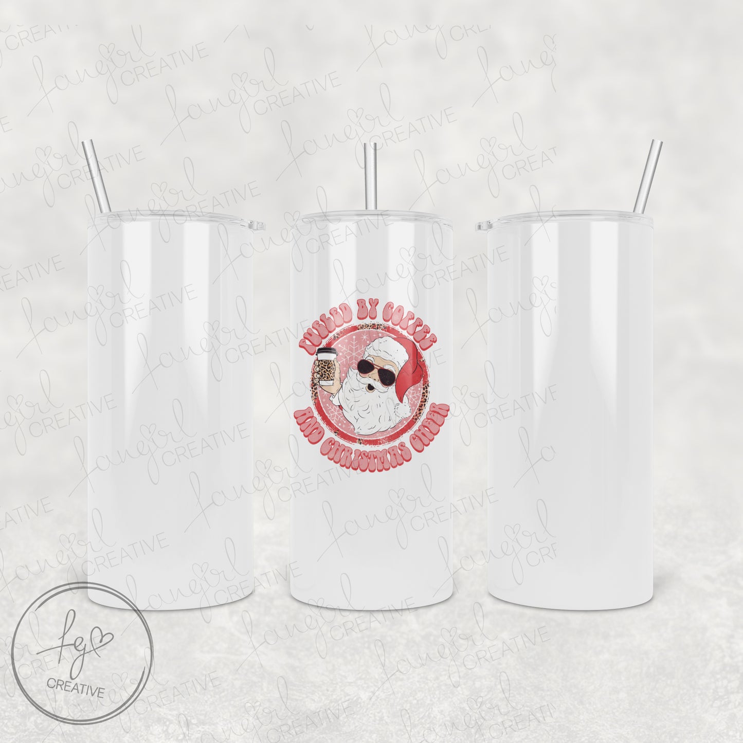 Retro Santa Fueled By Coffee and Christmas Cheer Tumbler [Multiple Styles!]