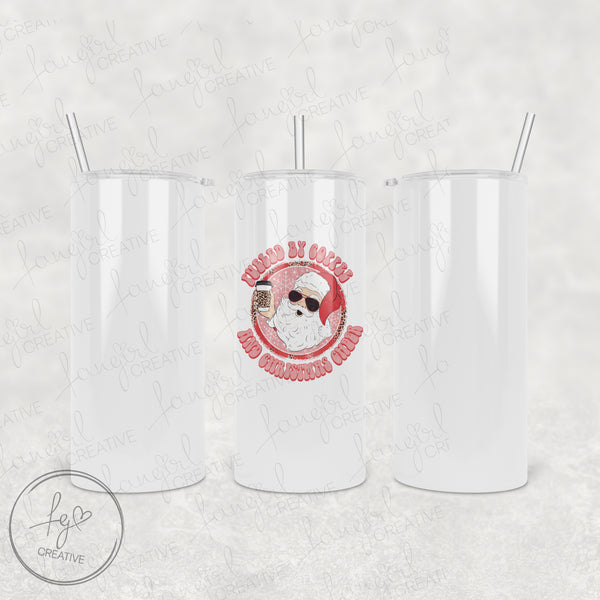 Retro Santa Fueled By Coffee and Christmas Cheer Tumbler [Multiple Styles!]