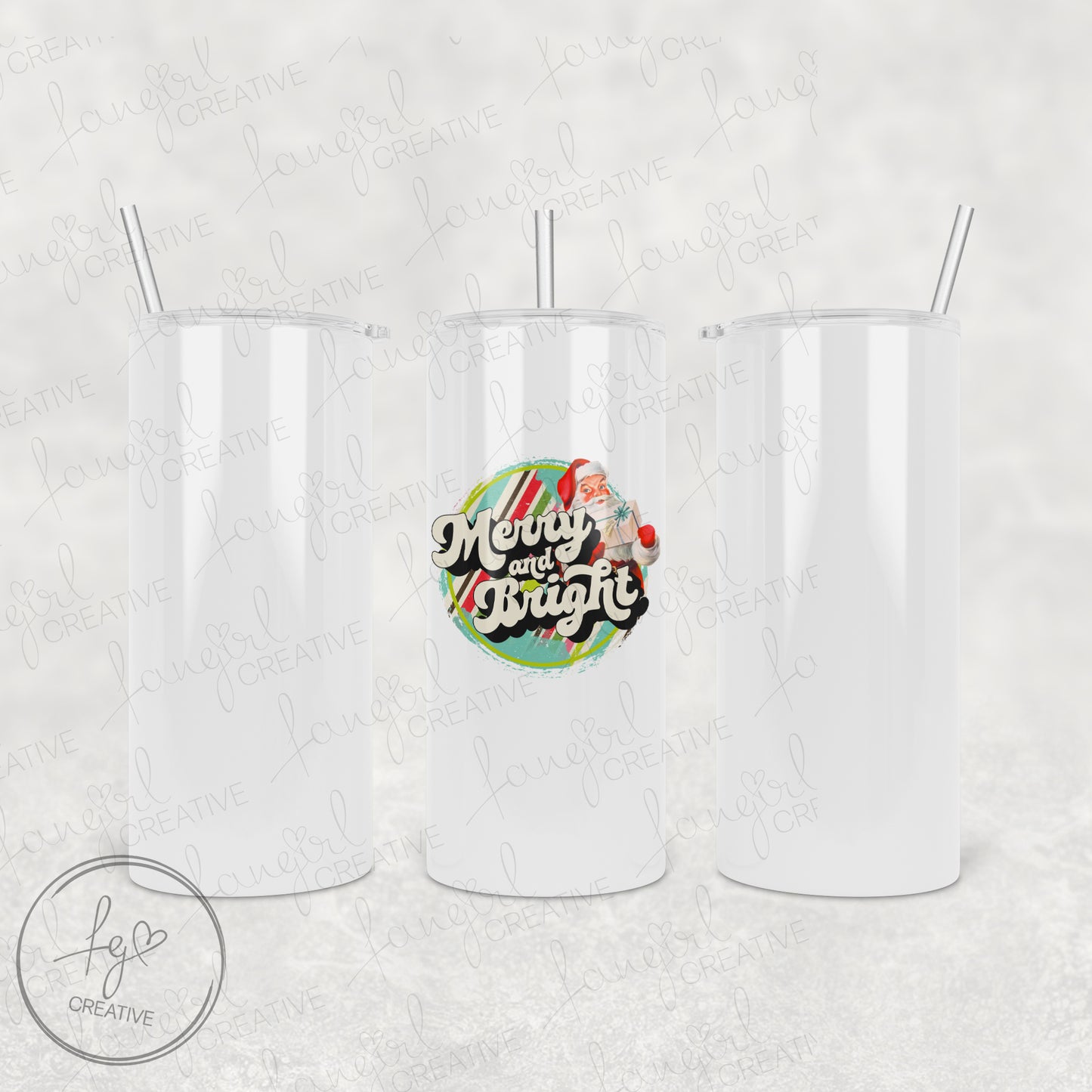 Retro Santa Merry and Bright Tumbler [Multiple Styles!]