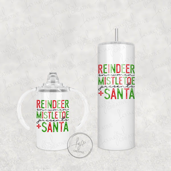 Reindeer Snowmen Mistletoe Presents & Santa Tumbler [Multiple Styles!]