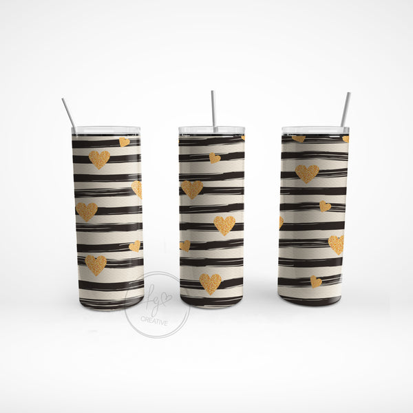 Sketch Hearts Stainless Steel Tumbler