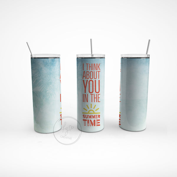 Think About You in the Summertime Stainless Steel Tumbler
